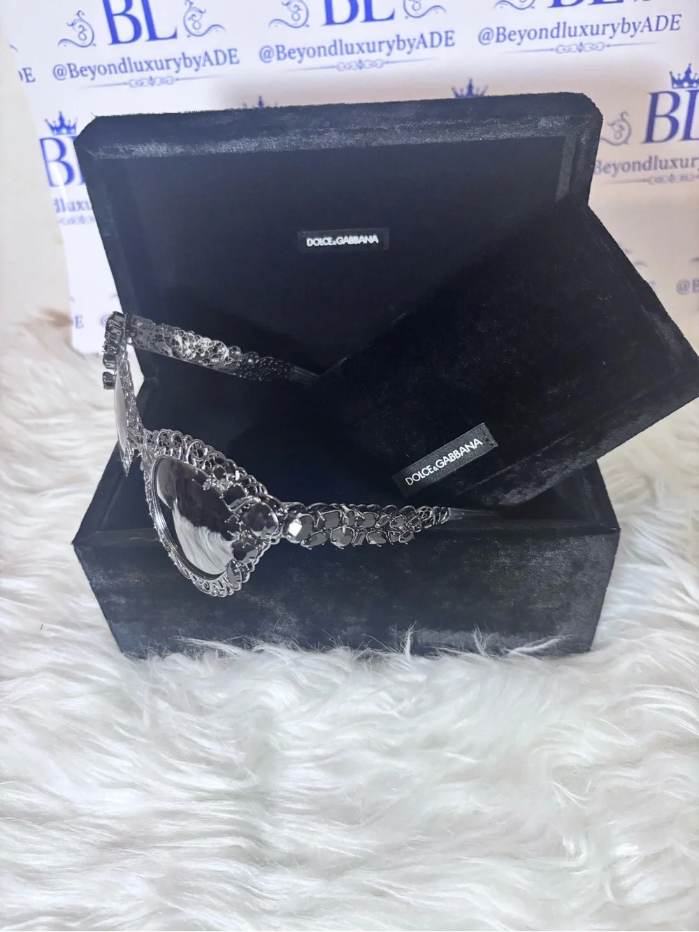 Limited edition Authentic Dolce & Gabbana Filigree Sunglasses Swarovski crystals